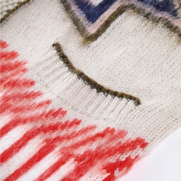 Cozy Multicolor Star Patterned Cardigan - Picture 9 of 16